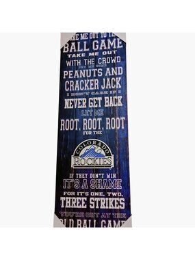 Artissimo Colorado Rockies Wall Art MLB Take Me Out To The Ball Game Baseball